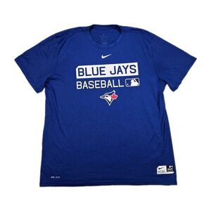 Mens Nike DriFit MLB Toronto Blue Jays Short Sleeve T Shirt Blue 2XL